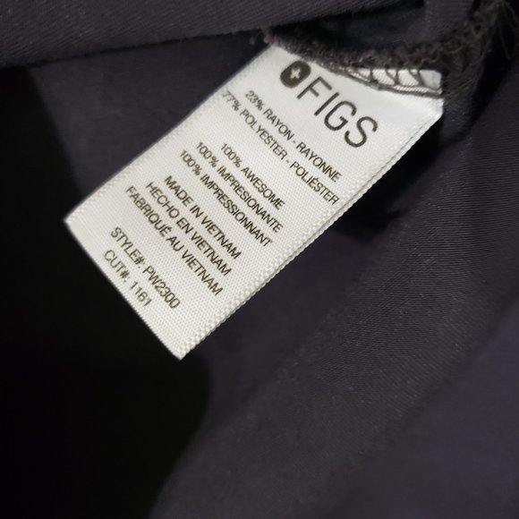 Figs Charcoal Gray Isabela Mock Scrub Top Size XXS - Picture 7 of 9